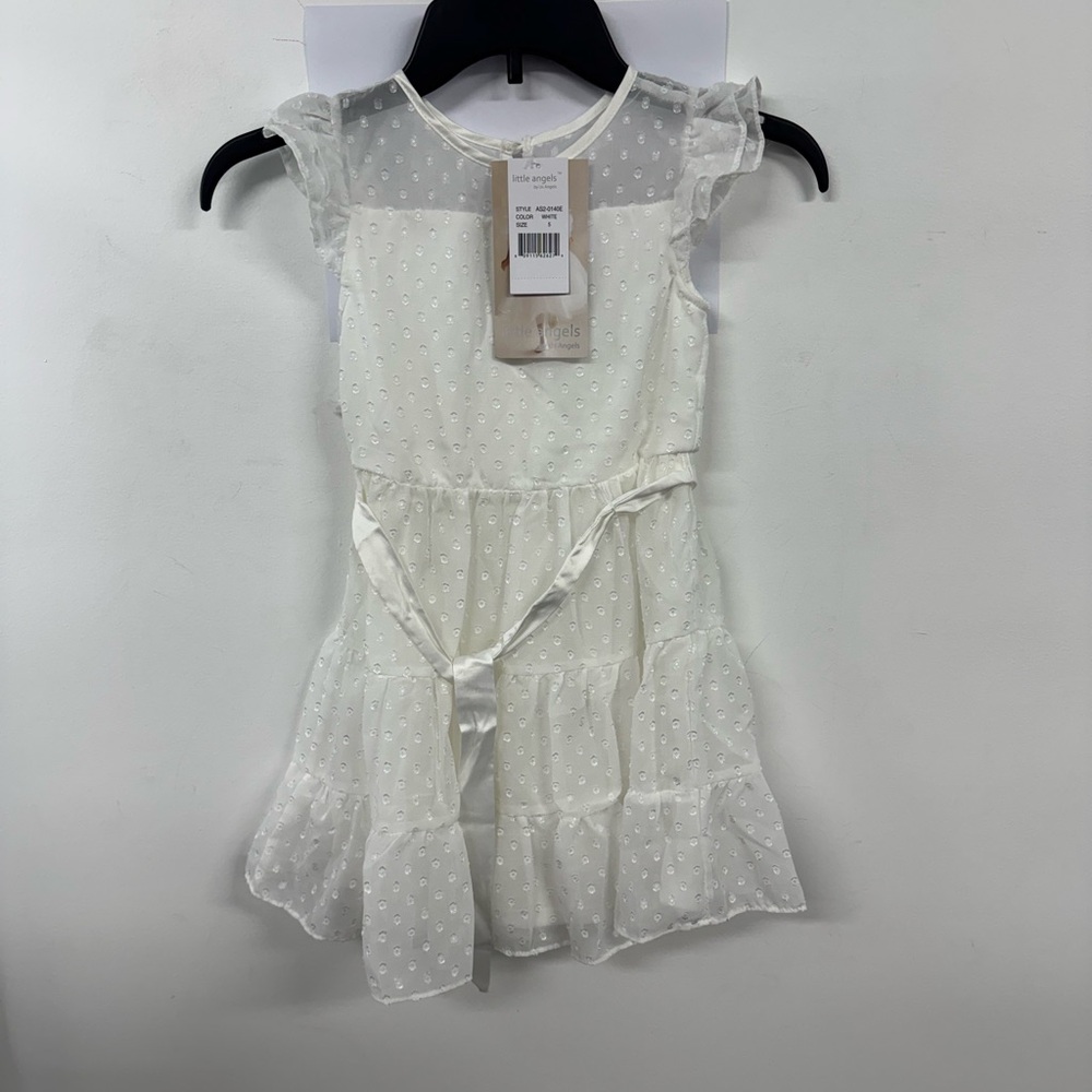 Us Angels Kids’ White Sleeveless Dress